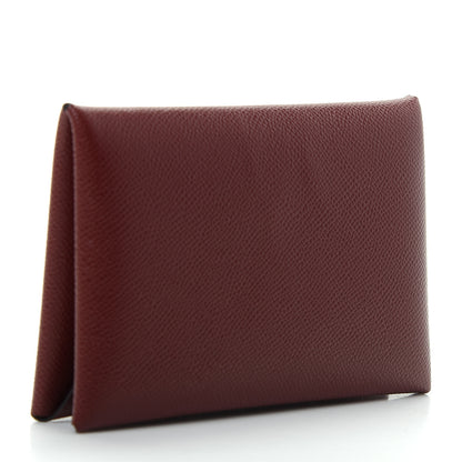 Hermes Epsom Calvi Card Case Rouge H 3 of 8
