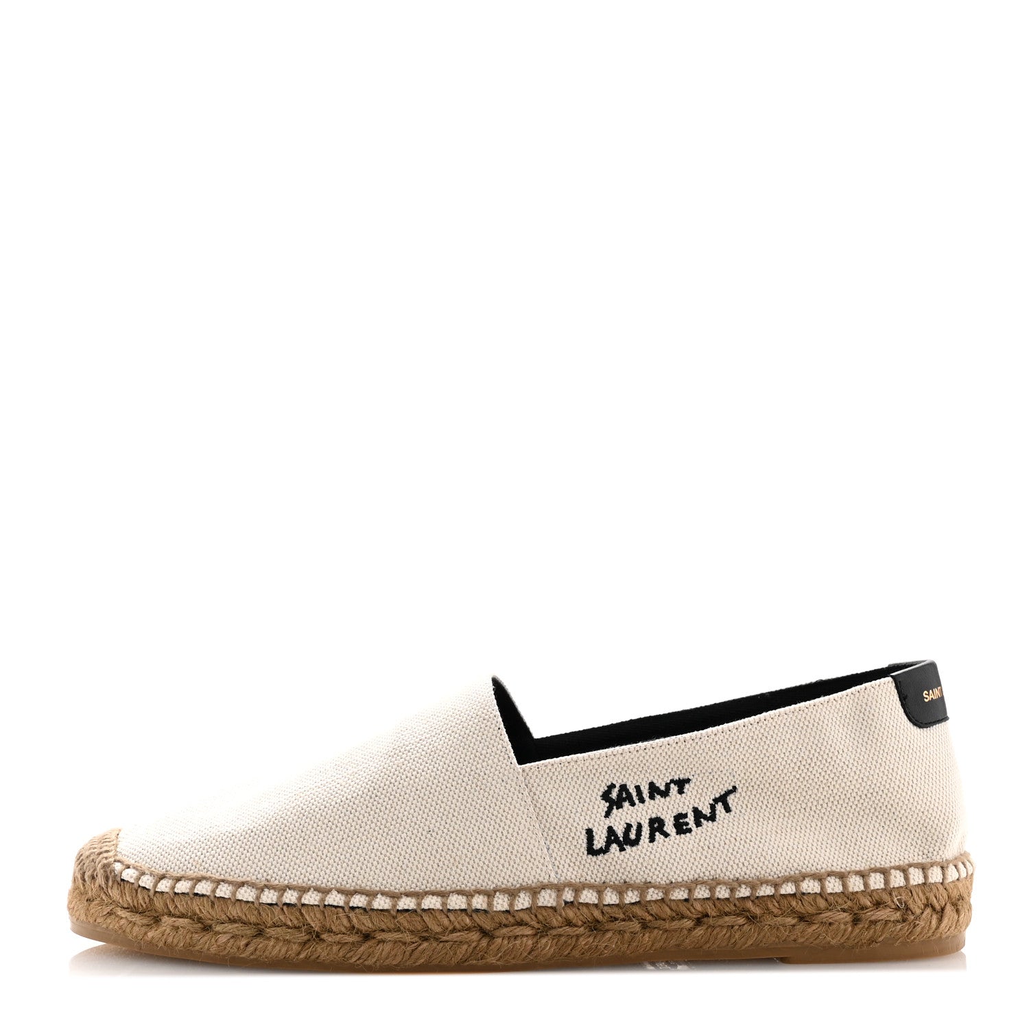 Saint Laurent Canvas Nappa Elba Light Logo Embroidered Espadrilles 40 Ecru 1 of 15