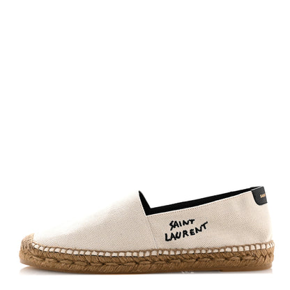 Saint Laurent Canvas Nappa Elba Light Logo Embroidered Espadrilles 40 Ecru 1 of 15