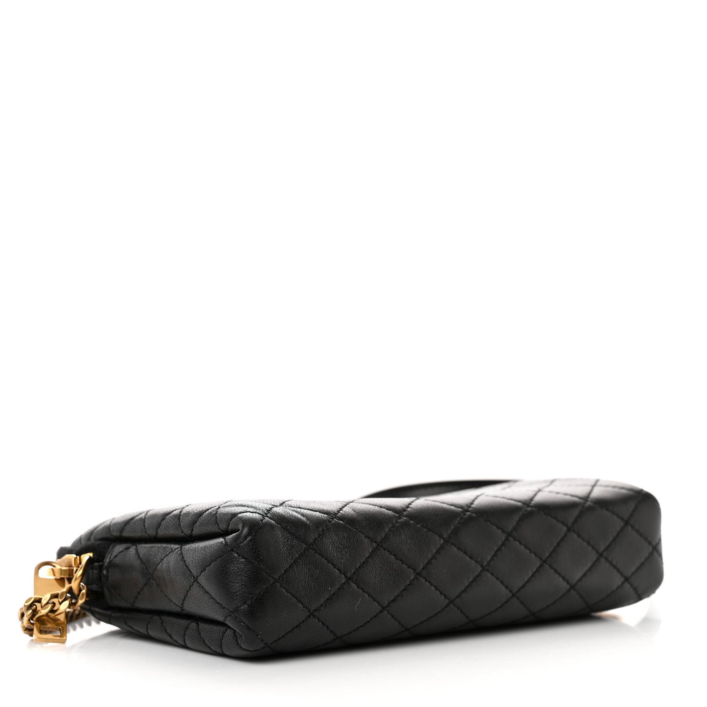 Lambskin Quilted Gaby Zipped Pouch Black