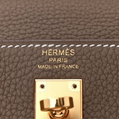 Hermes Togo Kelly Retourne 25 Etoupe 6 of 12