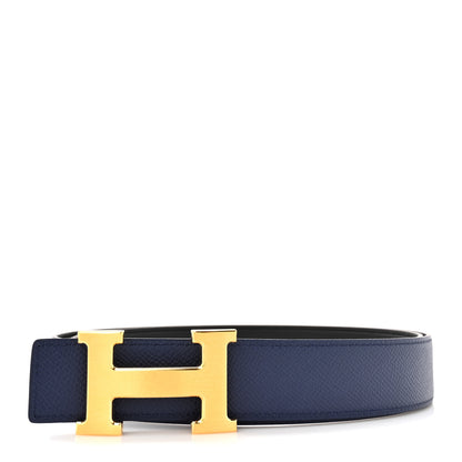 Hermes Swift Epsom 32mm H Belt 95 38 Black Bleu Saphir 1 of 5