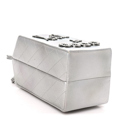 Chanel Metallic Goatskin Lait de Coco Milk Carton Bag Silver 9 of 10