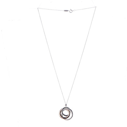 Tiffany Sterling Silver Rubedo Small Interlocking Circles Pendant 3 of 7