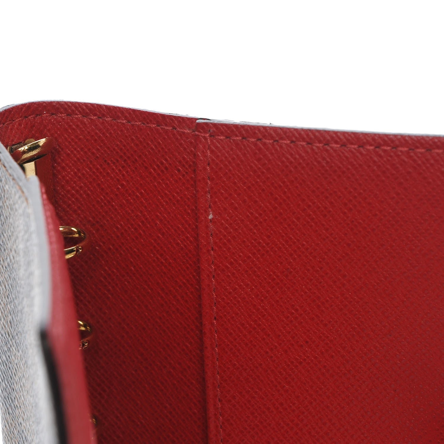 Louis Vuitton Damier Ebene Koala Small Ring Agenda Cover Red 8 of 9