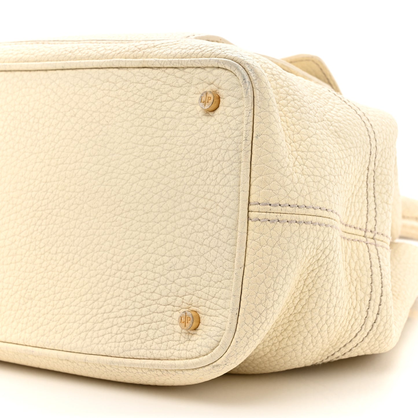 Grained Calfskin Globe Shoulder Bag Ivory
