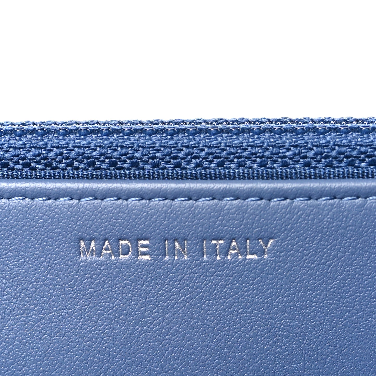 Denim Quilted Camellia Wallet On Chain WOC Blue