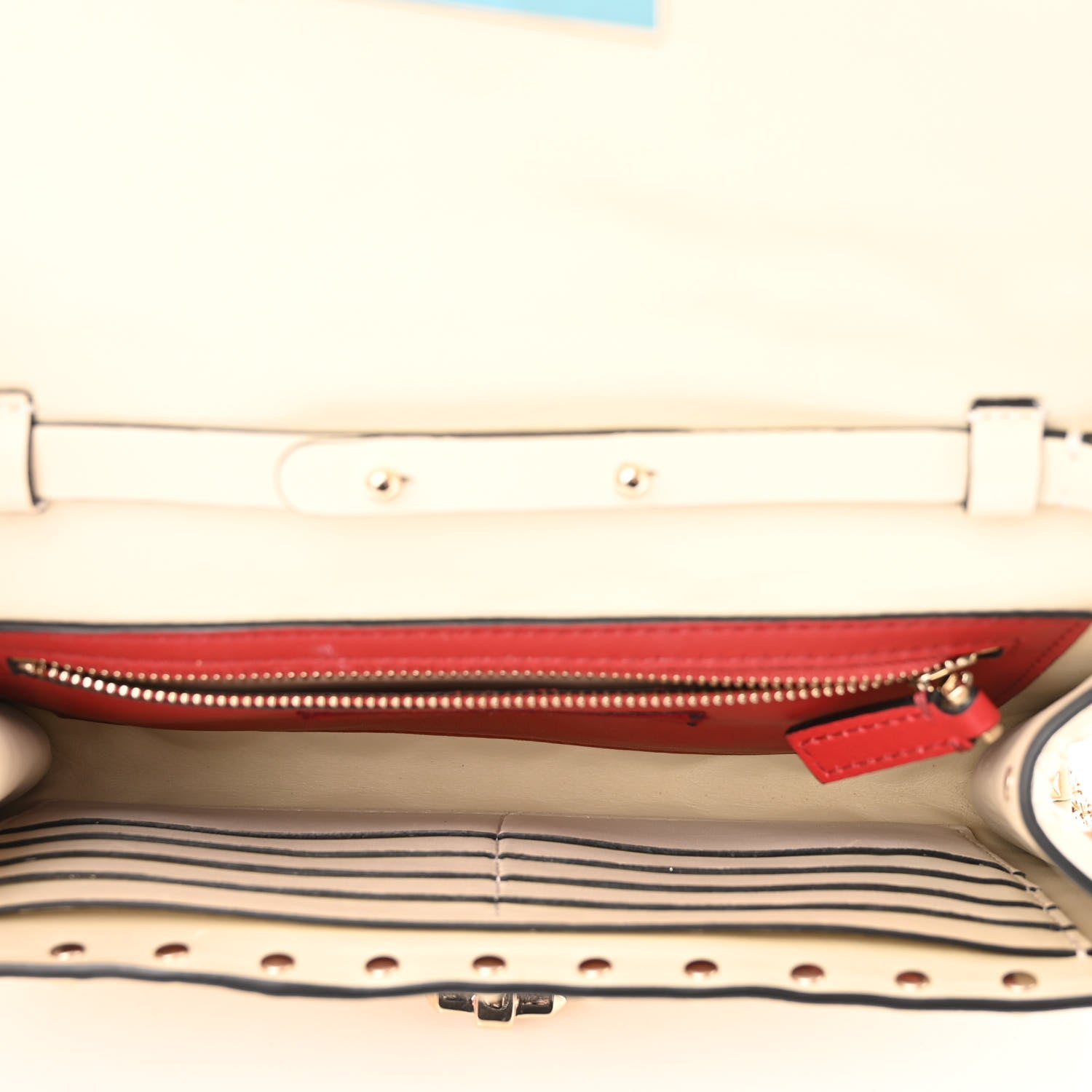 Valentino Garavani Nappa Rockstud Spike Wallet on Chain Light Ivory 5 of 9