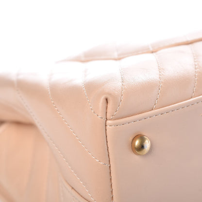 Chanel Calfskin Chevron Quilted Small Coco Handle Flap Light Beige 11 of 13