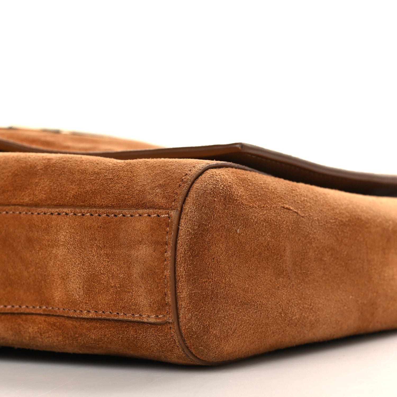 Saint Laurent Smooth Calfskin Suede Medium Reversible Monogram Kate Satchel Light Ochre 8 of 14