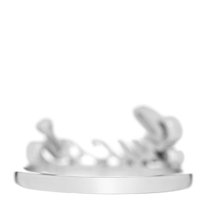 Gucci 18K White Gold Diamond Logo Script Ring 51 5.75 4 of 5