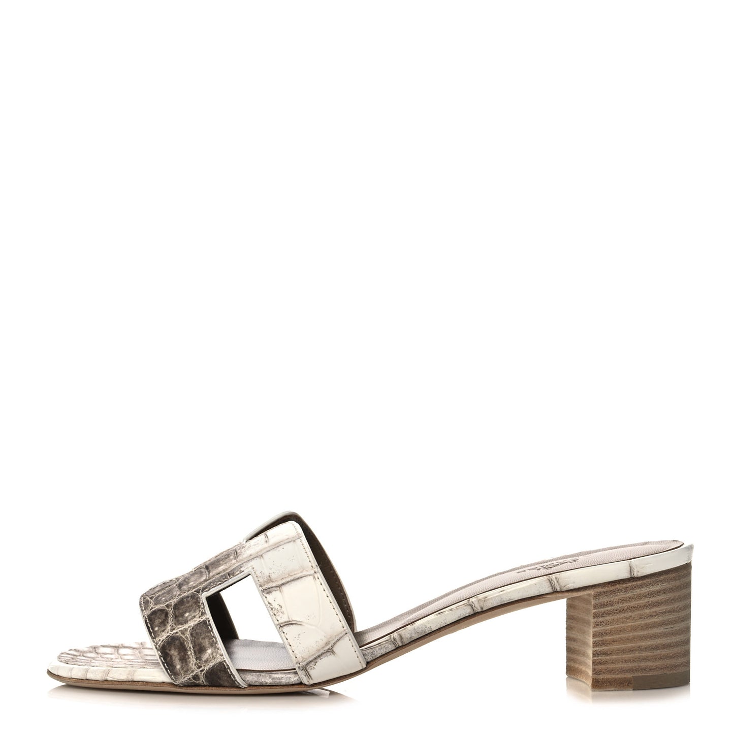 Matte Niloticus Crocodile Himalaya Oasis Sandals 37.5 White