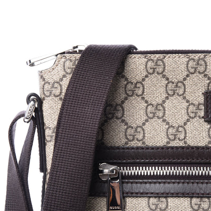 Gucci GG Supreme Monogram Medium Flat Messenger Bag Beige Brown 12 of 12