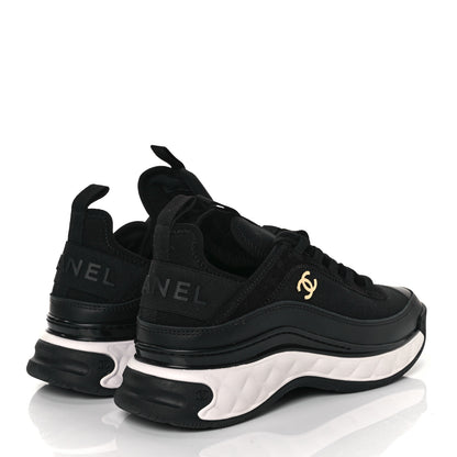 Chanel Velvet Calfskin Mixed Fibers CC Sneakers 36 Black 3 of 7