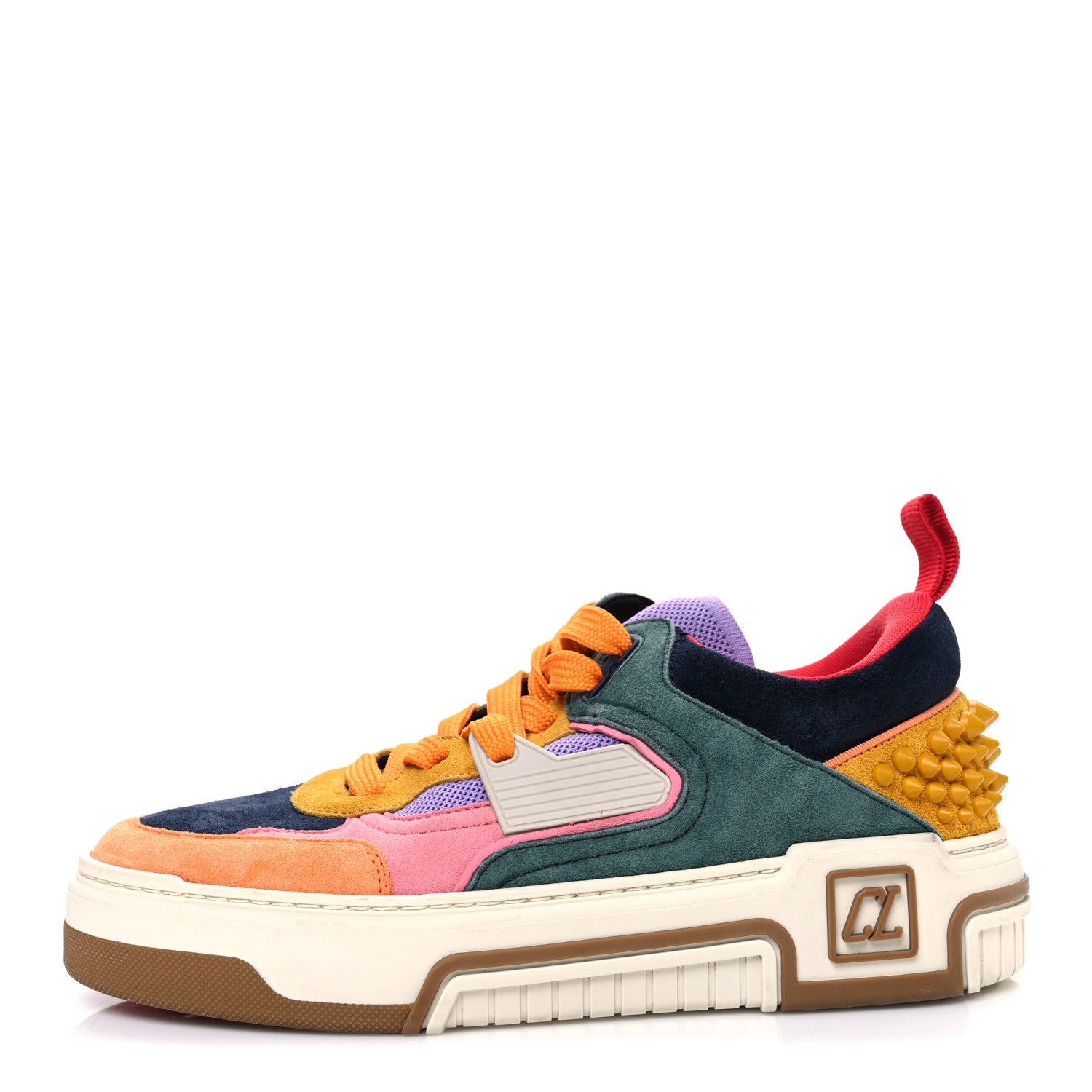 Christian Louboutin Calfskin Suede Spike Astroloubi Donna Low Top Sneakers 38 Multicolor 1 of 8