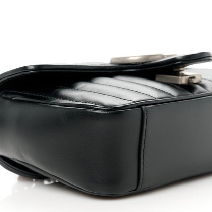 Gucci Calfskin Matelasse Aria Mini GG Marmont Shoulder Bag Black 9 of 10