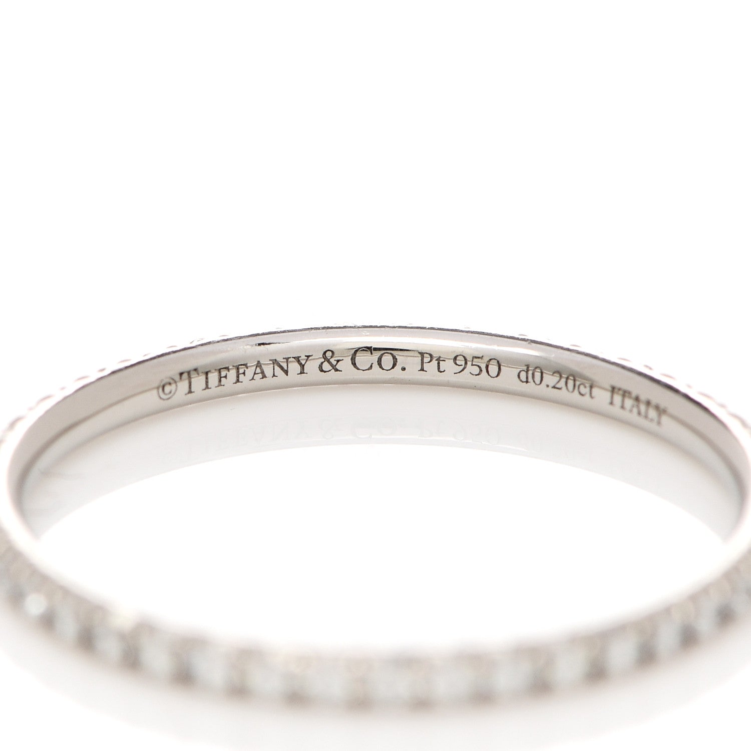 Tiffany Platinum Diamond Metro Band Ring 52 6 4 of 6