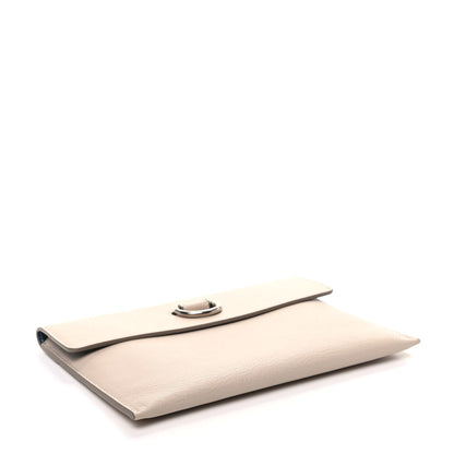 Burberry Goatskin Pendleton D-Ring Clutch Stone 4 of 6