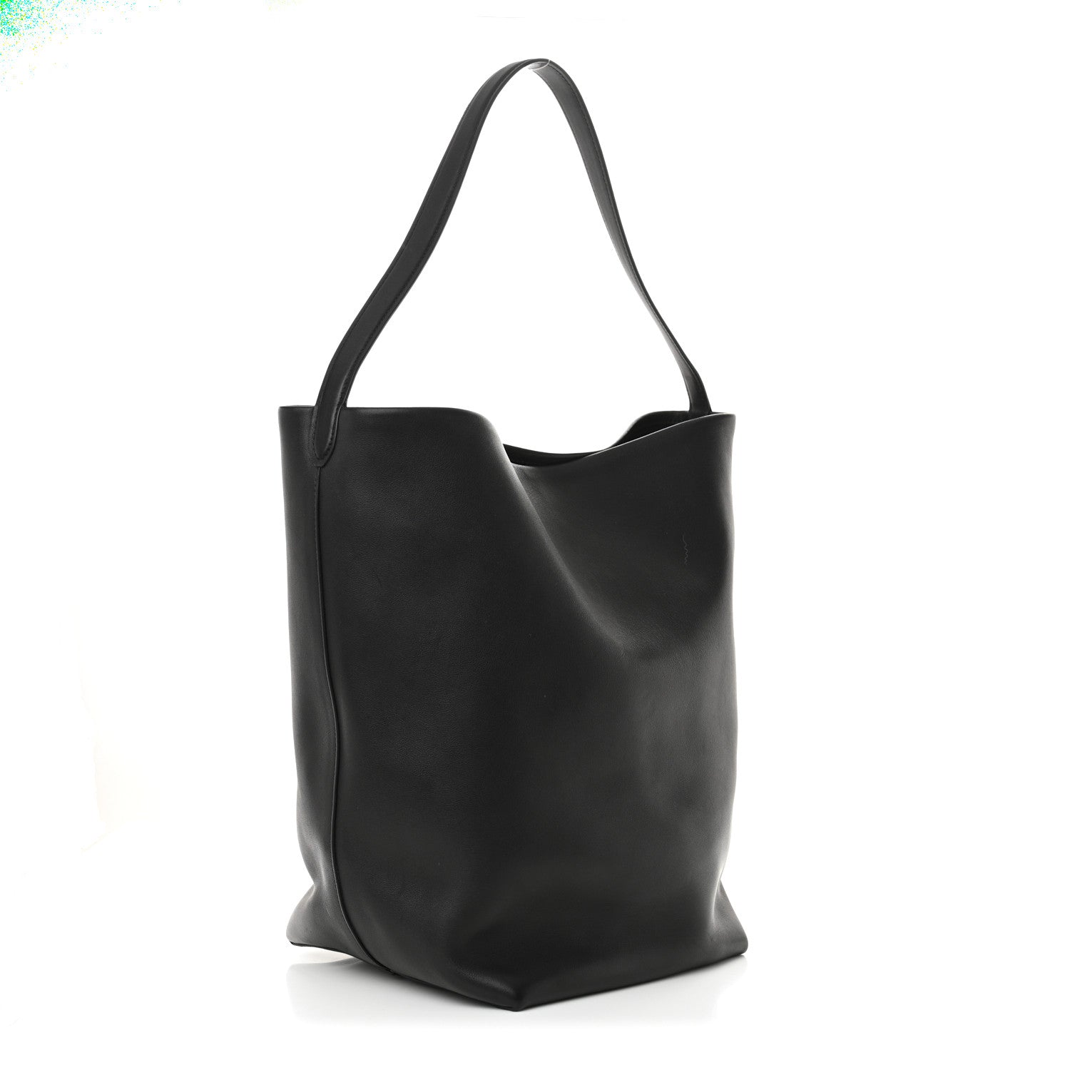 The Row Polished Saddle Calfskin Large N/S Park Tote Black 3 of 10