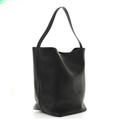 The Row Polished Saddle Calfskin Large N/S Park Tote Black 3 of 10