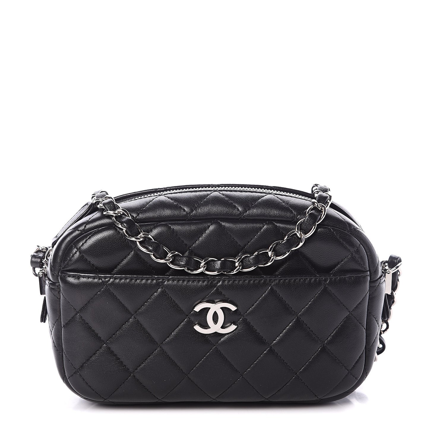 Lambskin Quilted Small Timeless Camera Case Black