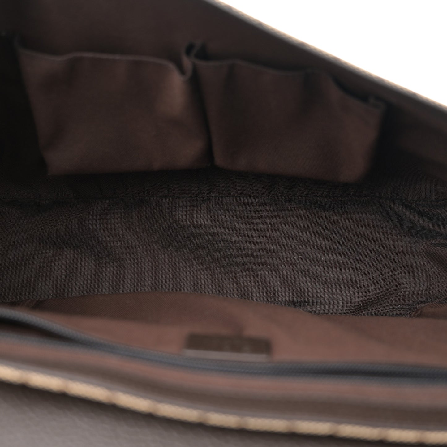Monogram Large Flap Messenger Bag Beige Dark Brown