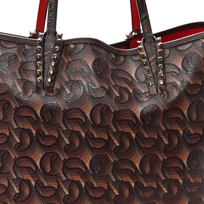 Christian Louboutin Toile Monogram Calfskin Printed Spikes East West Cabata Tote Bizon 9 of 13
