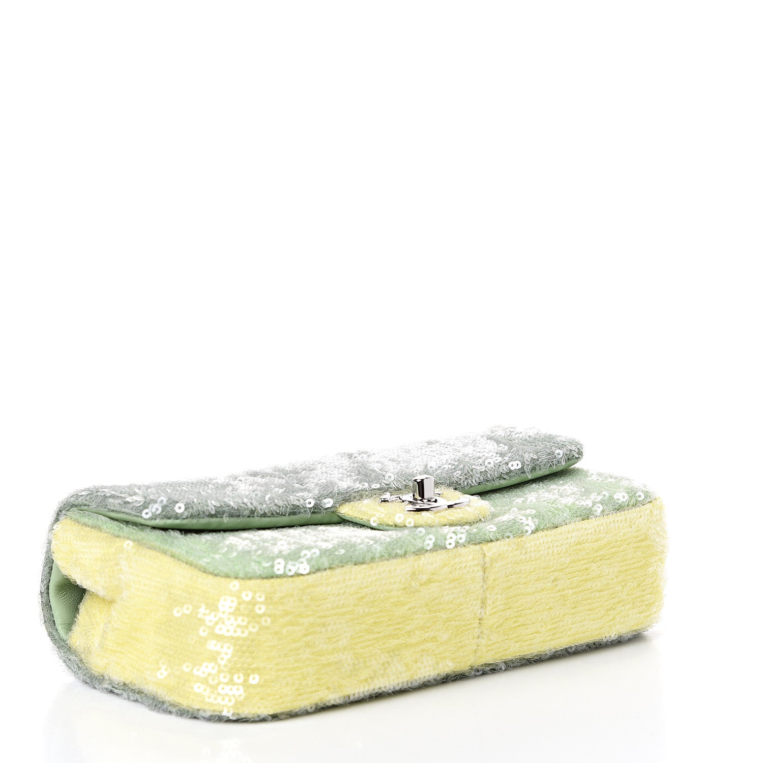 Chanel Sequin Mini Waterfall Flap Green Light Green Yellow 3 of 10