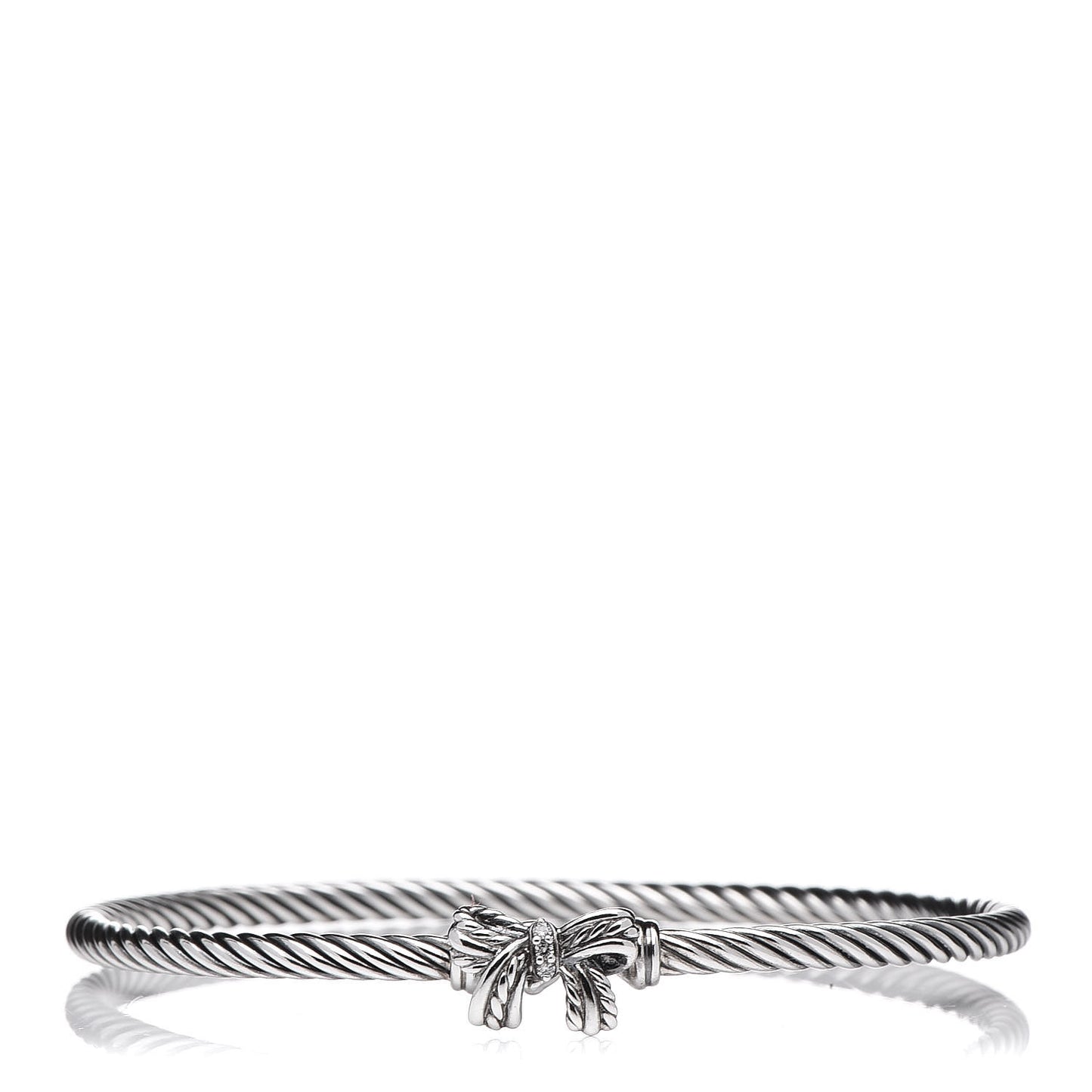 Sterling Silver Diamond Bow Cable Collectibles Bracelet