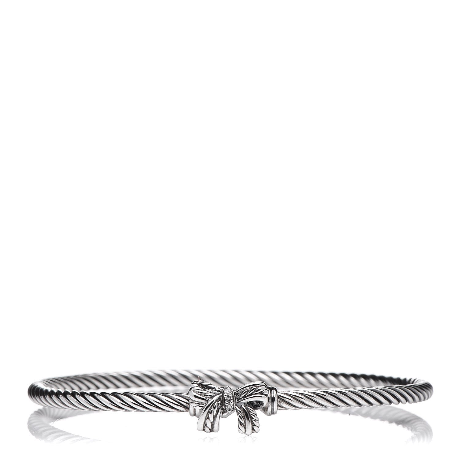 David Yurman Sterling Silver Diamond Bow Cable Collectibles Bracelet 1 of 4