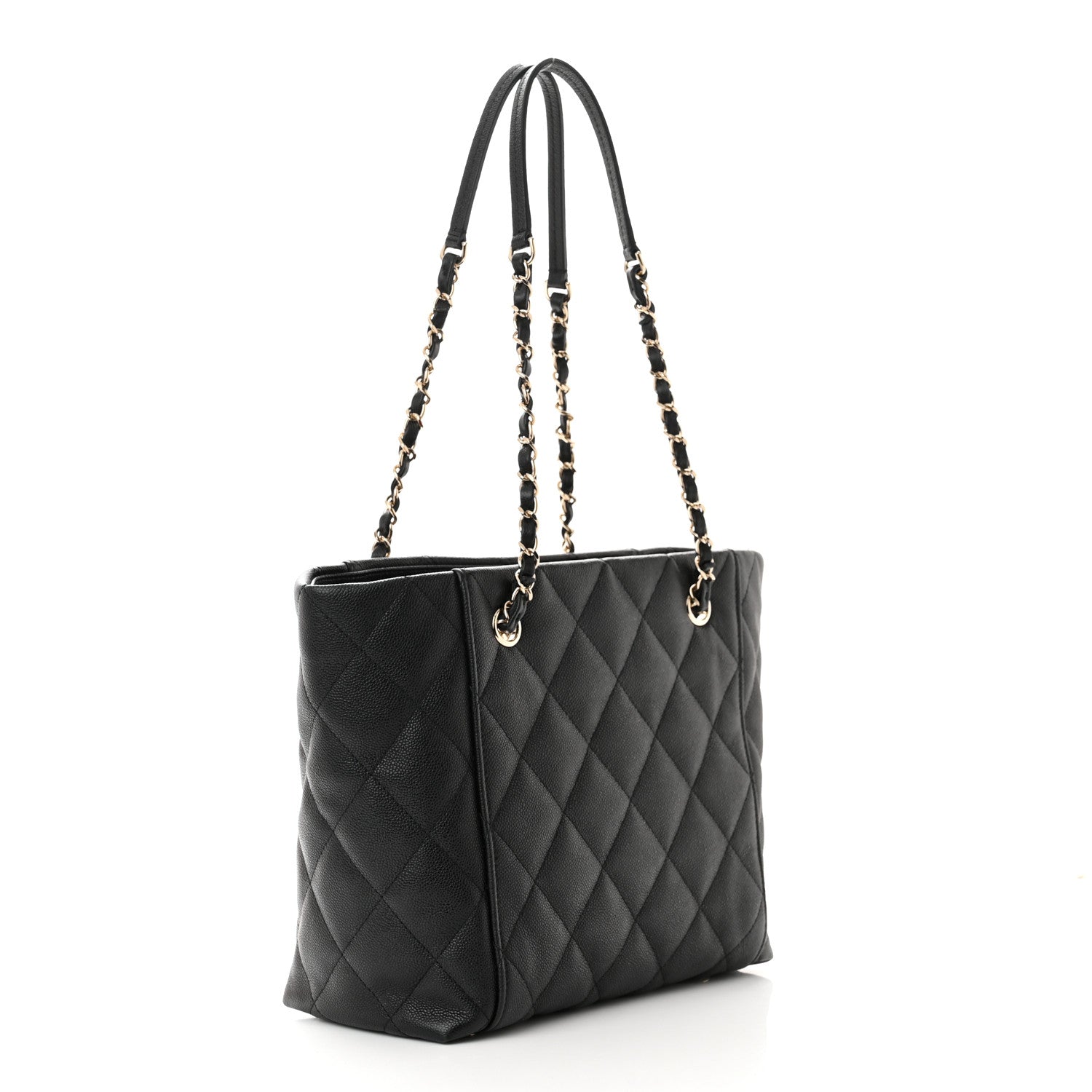 Chanel Caviar Quilted Small Shopping Tote Black 4 of 11