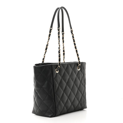 Chanel Caviar Quilted Small Shopping Tote Black 4 of 11