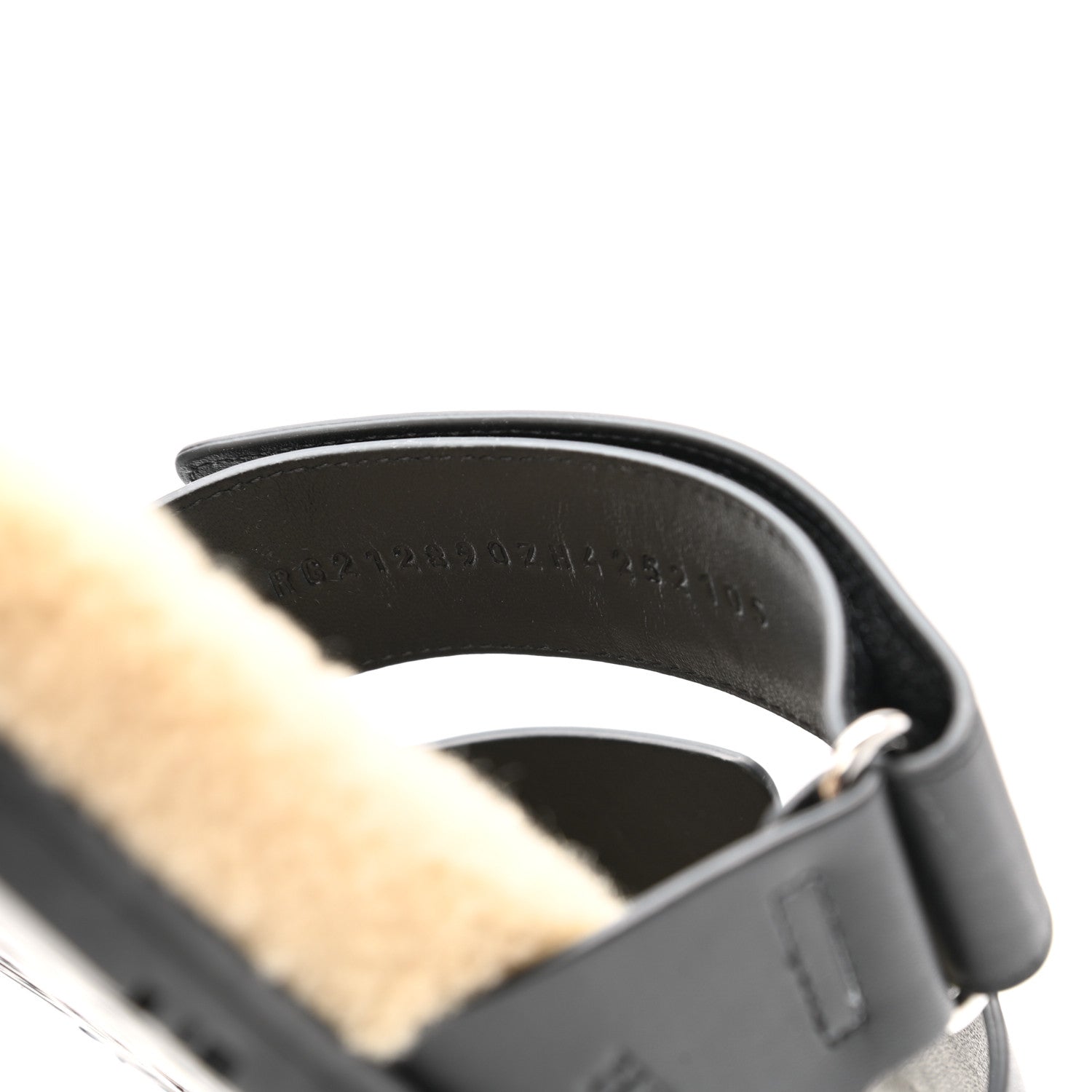 Hermes Veau Indios Woolskin Mens Chypre Sandals 42 Black Ecru 8 of 11