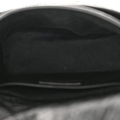 Saint Laurent Crinkled Calfskin Matelasse Monogram Baby Niki Chain Satchel Black 5 of 14