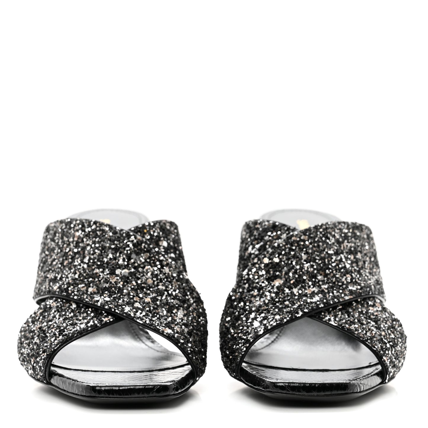 Glitter LouLou 70 Mule Sandals 36 Black