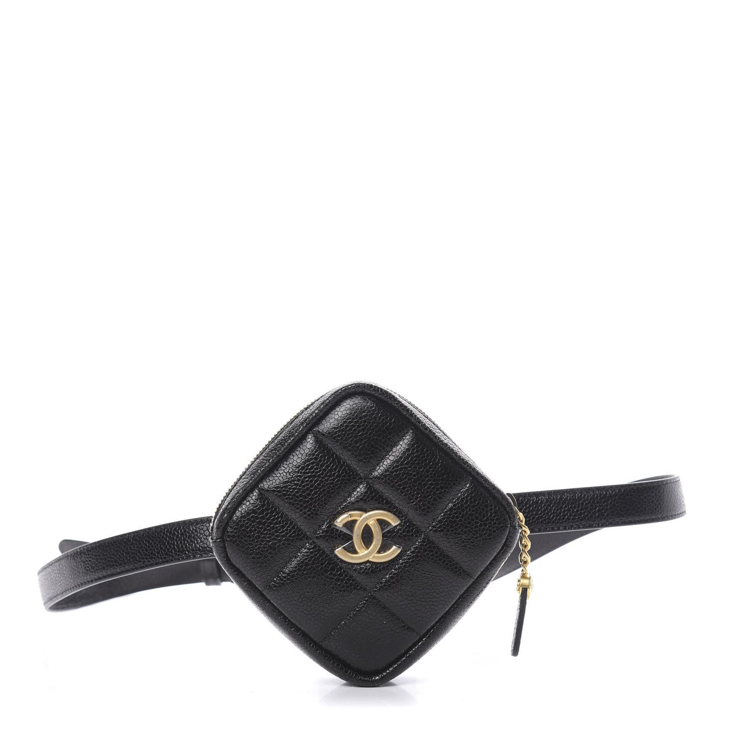 Caviar Quilted Coin Purse Belt Bag Black