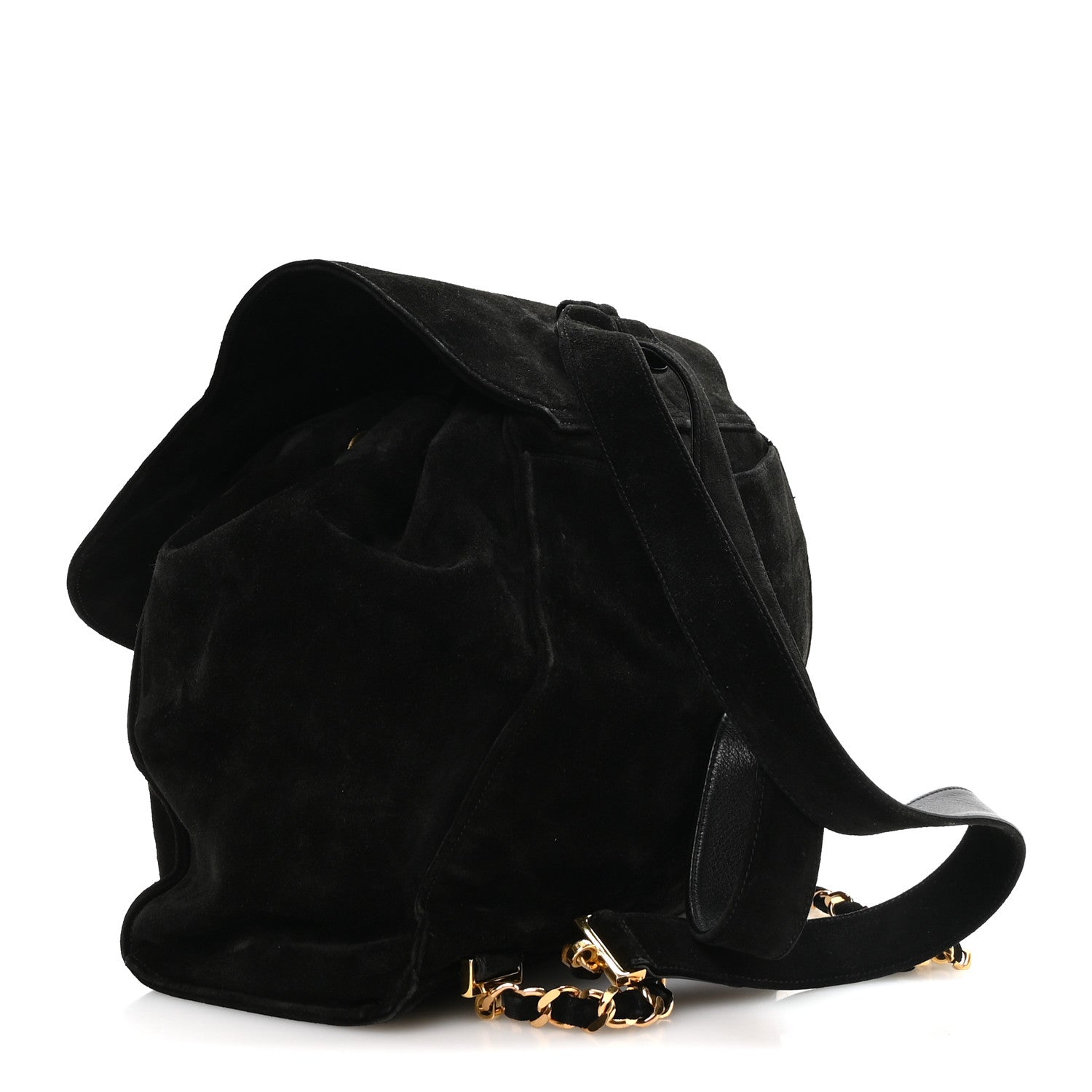 Chanel Suede CC Drawstring Backpack Black 3 of 11