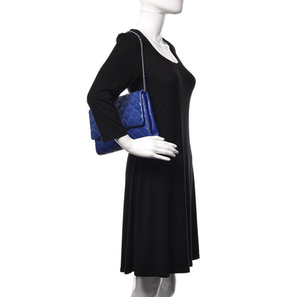 Chanel Lambskin Quilted Clutch With Chain Flap Blue 2 of 14