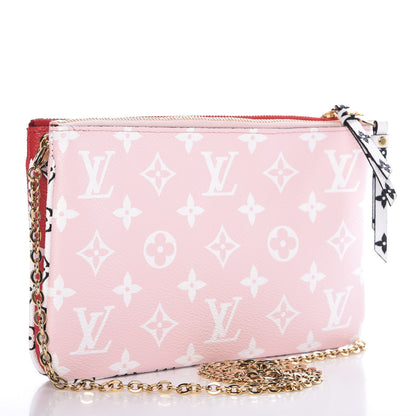 Louis Vuitton Monogram Giant Double Zip Pochette Rouge 3 of 9