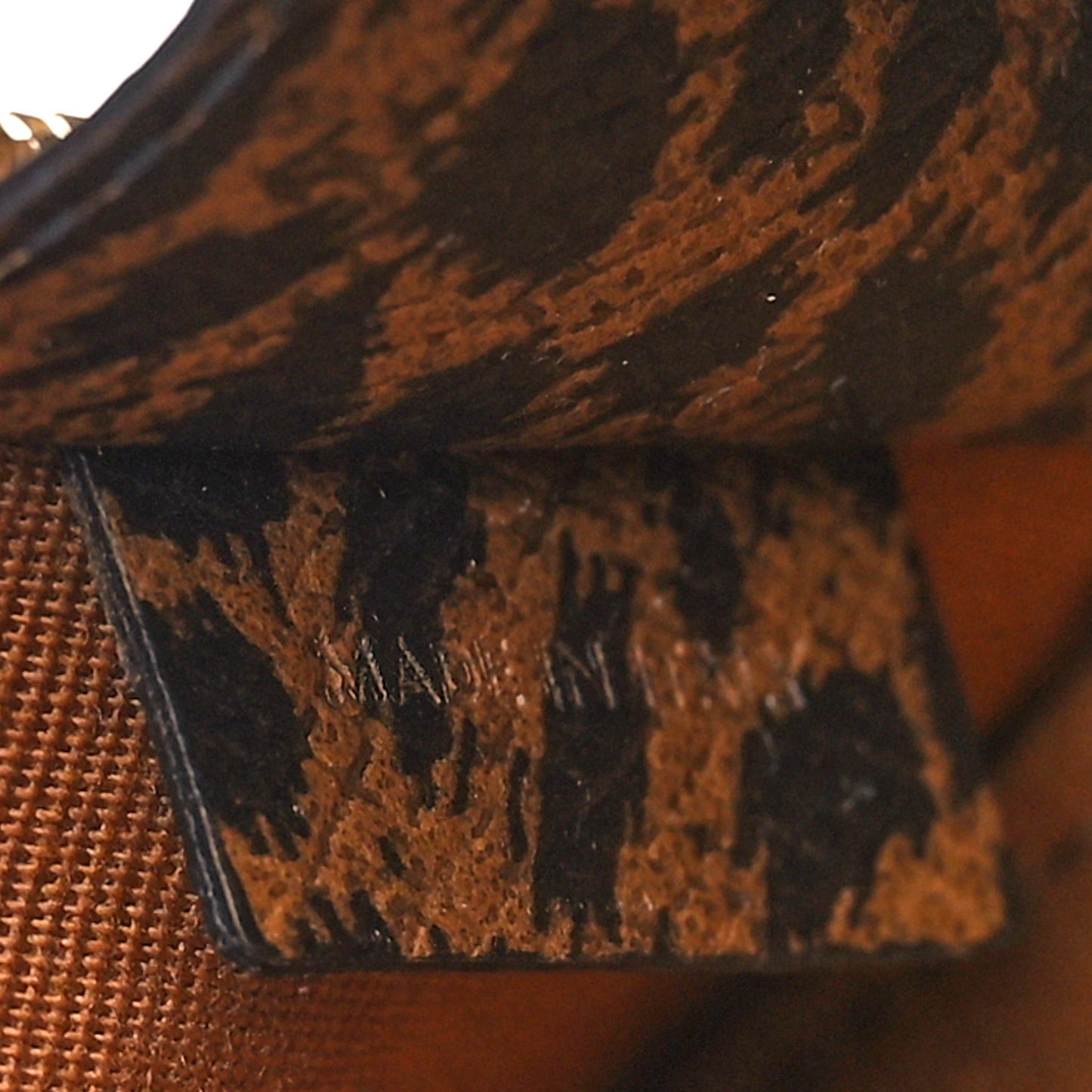Triomphe Canvas Calfskin Leopard Print Mini Clutch on Chain Black Tan