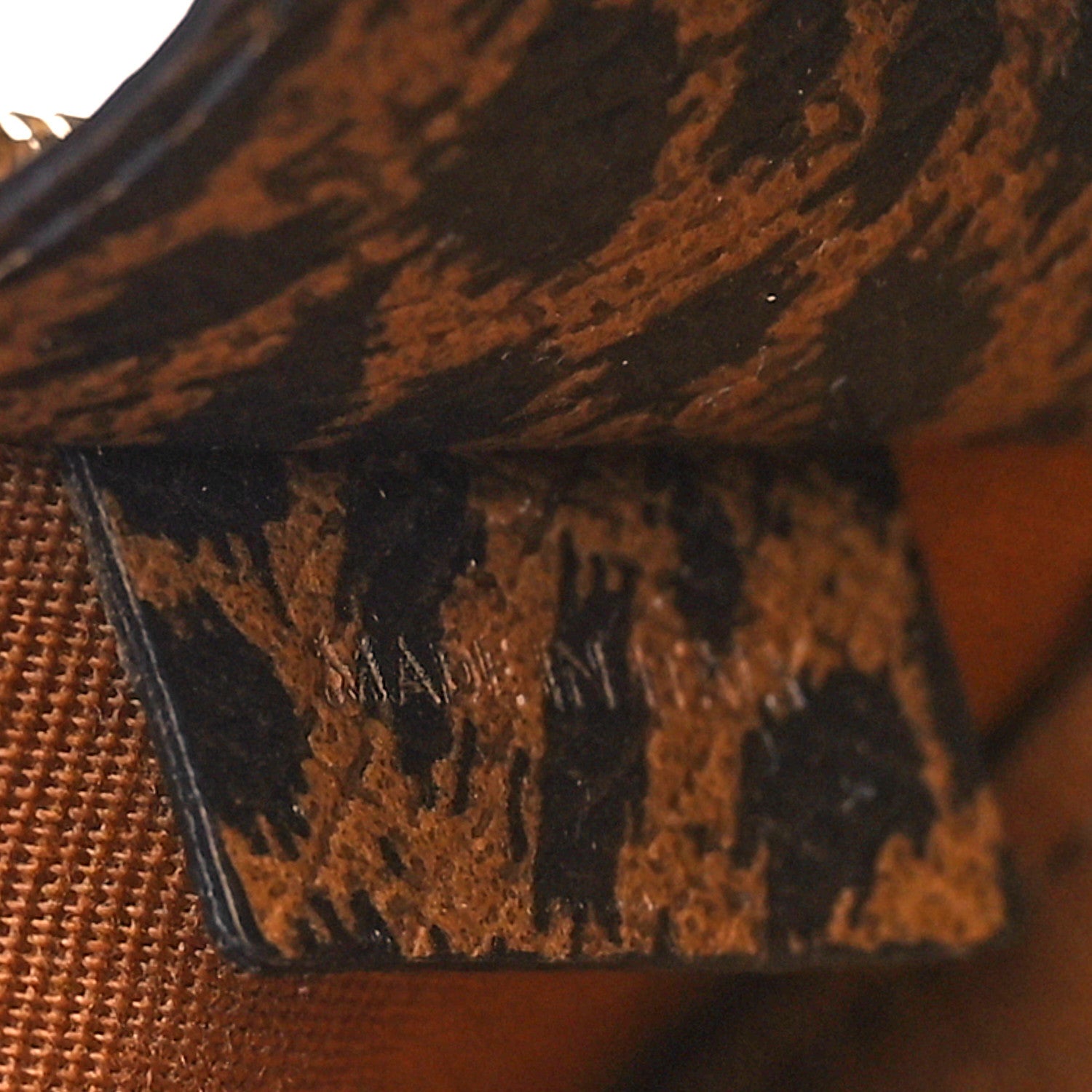 Celine Triomphe Canvas Calfskin Leopard Print Mini Clutch on Chain Black Tan 5 of 7
