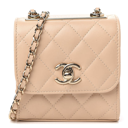 Chanel Lambskin Quilted Mini Trendy CC Clutch With Chain Beige 1 of 11