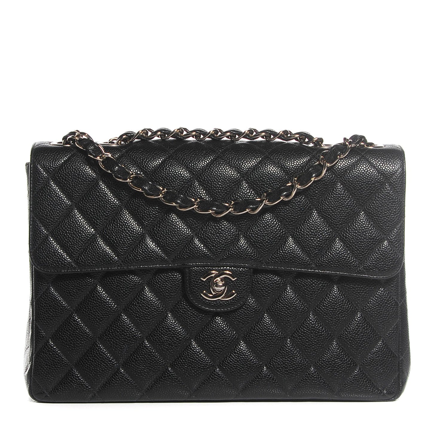 Caviar Quilted Jumbo Single Flap Black