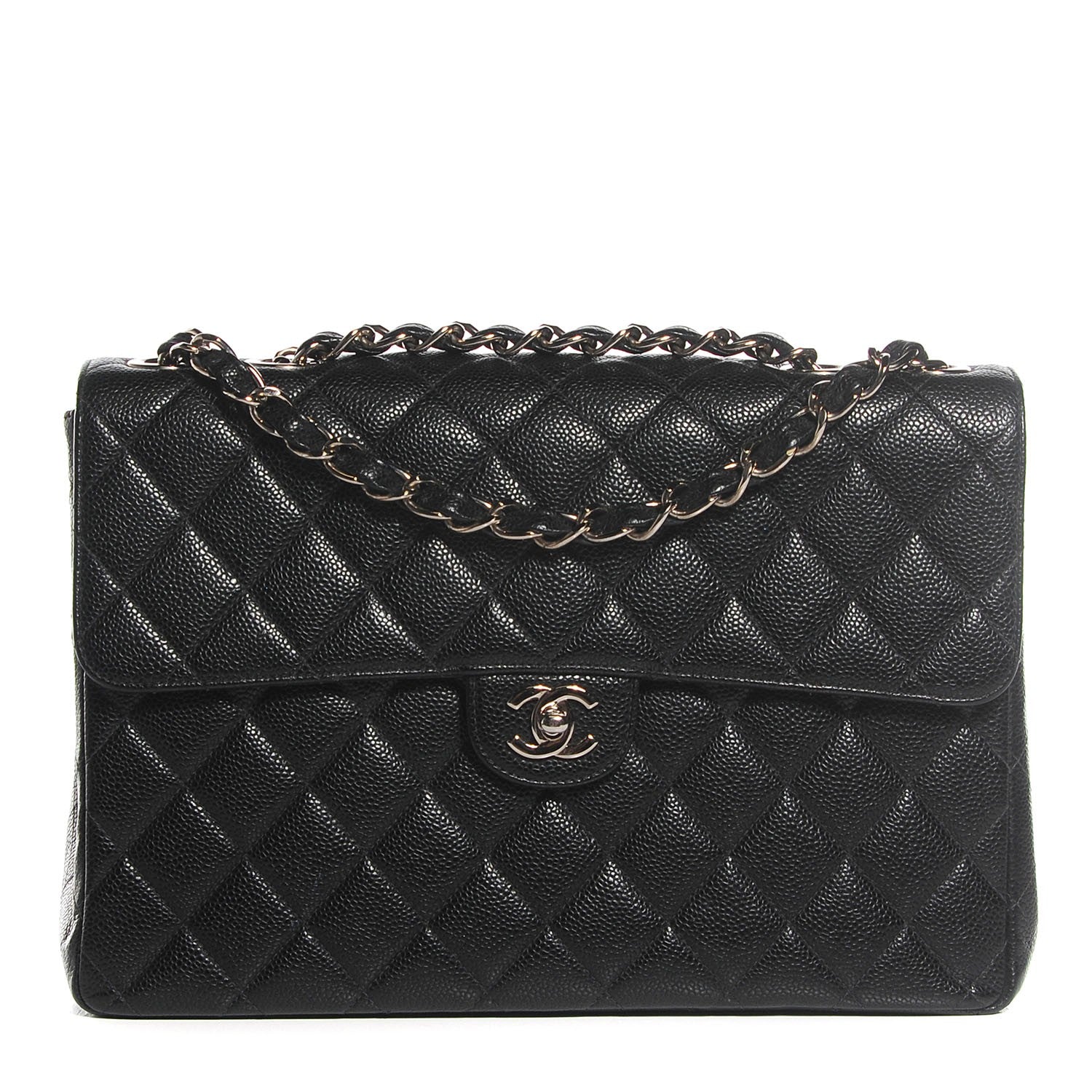 Chanel Caviar Quilted Jumbo Single Flap Black 1 of 8