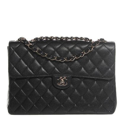 Chanel Caviar Quilted Jumbo Single Flap Black 1 of 8