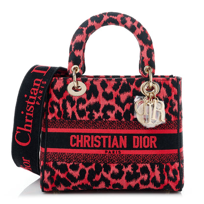 Christian Dior Canvas Medium Mizza Embroidered Lady D-Lite Fuchsia 1 of 8