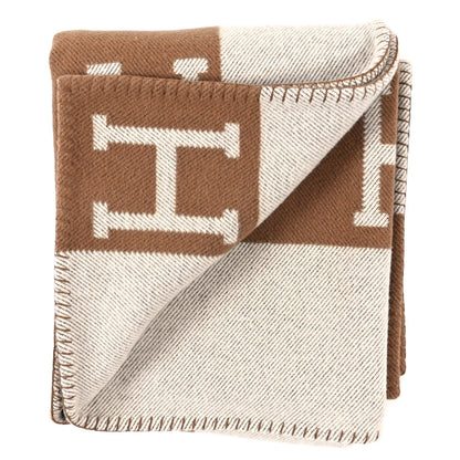 Hermes Wool Cashmere Avalon Blanket Ecru Camel 2 of 3