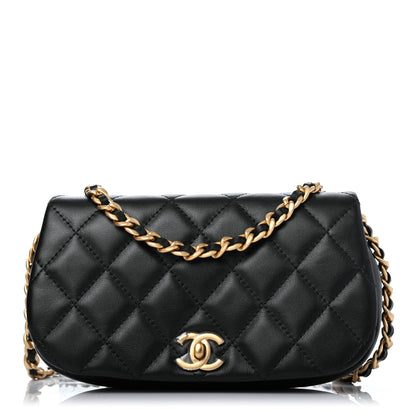 Chanel Calfskin Quilted Coco Mail Clutch With Chain Black 1 of 4