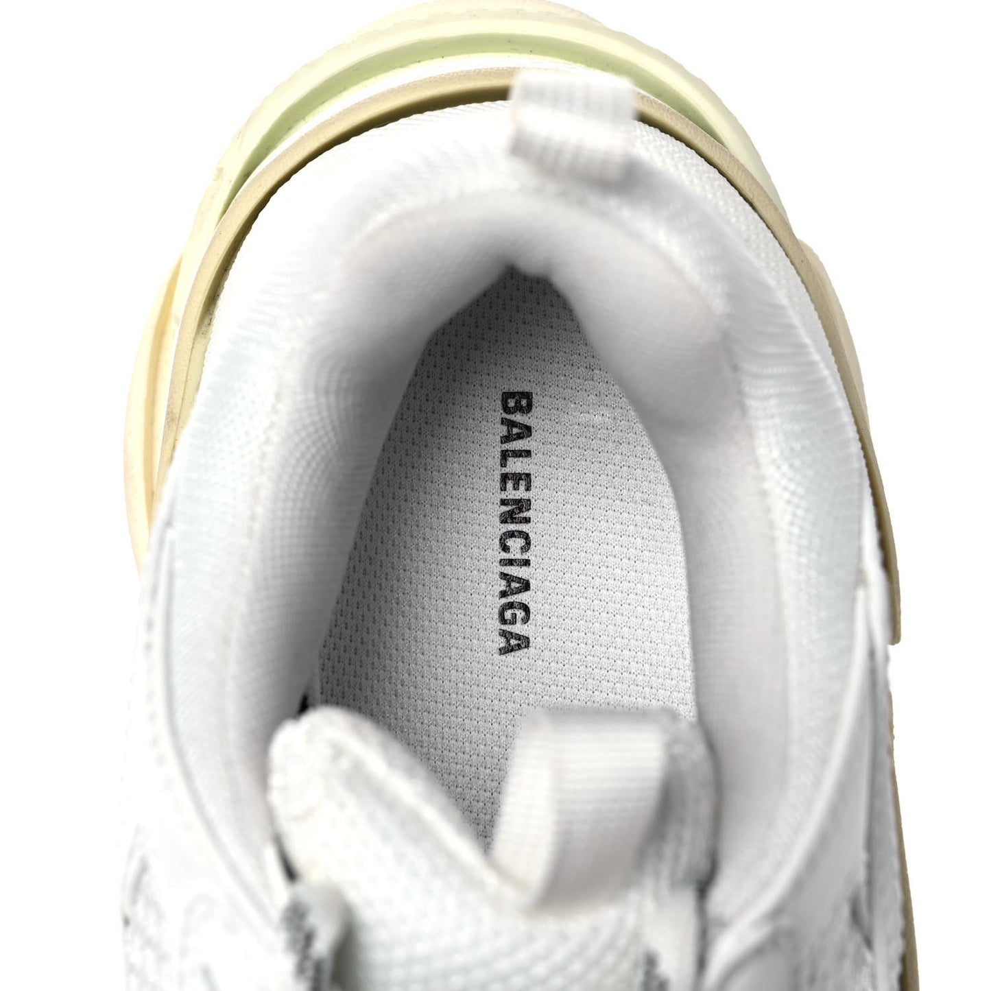 Fabric Mesh Womens Triple S Sneakers 39 White