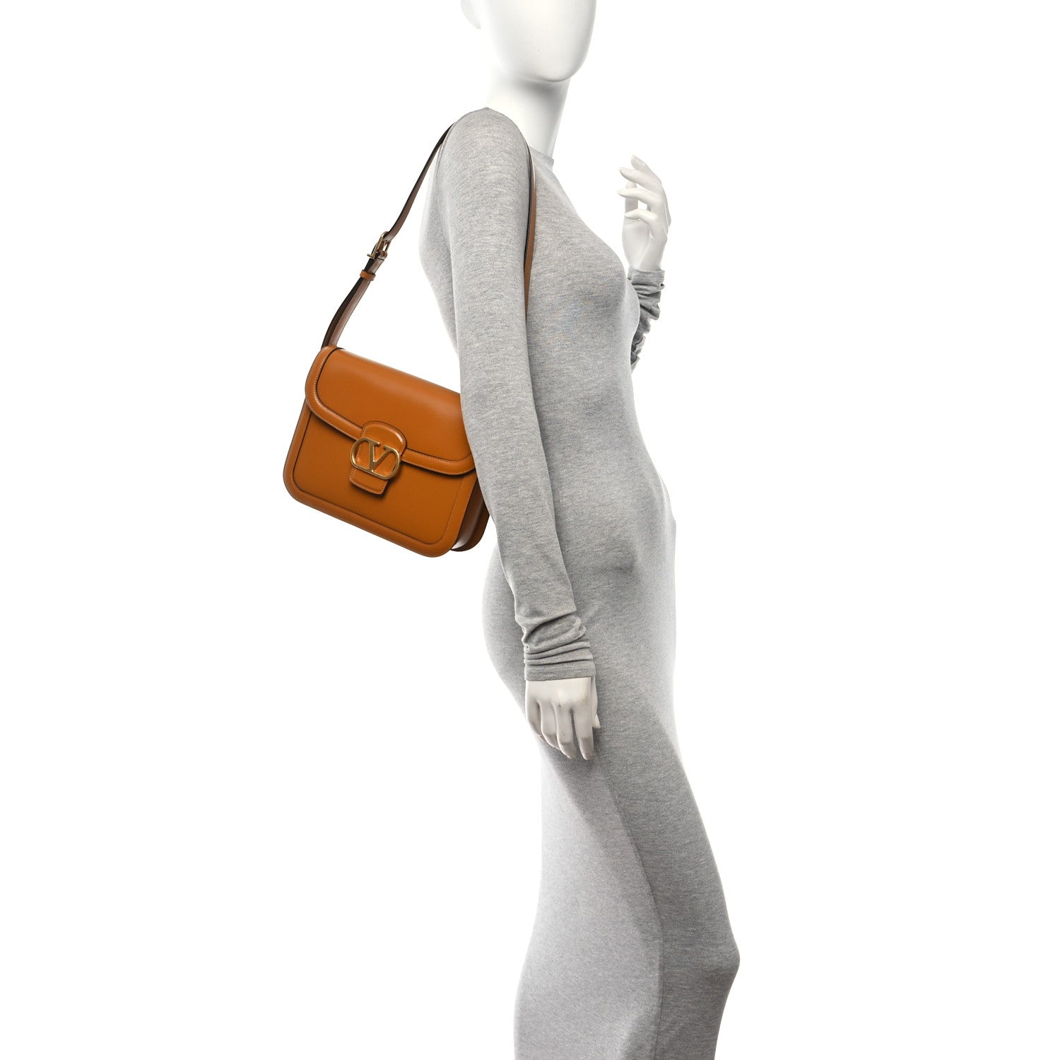 Valentino Garavani Smooth Calfskin 9to5 Shoulder Bag Tan 2 of 9
